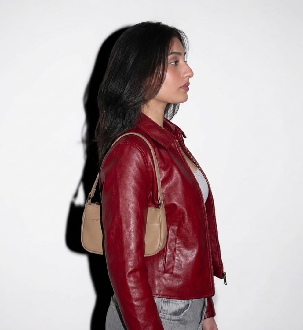 Premium Faux Leather Maroon Jacket