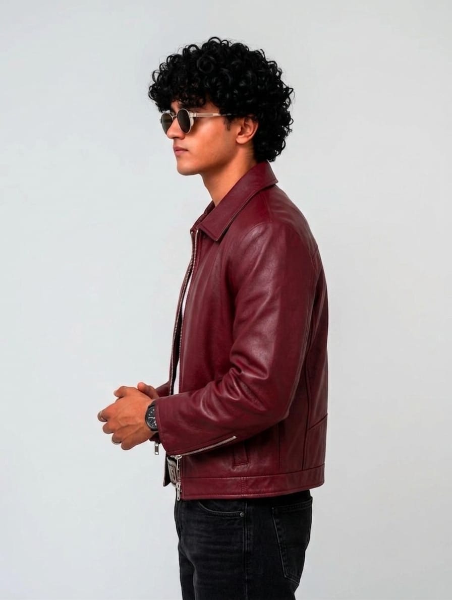 Premium Faux Leather Maroon Jacket
