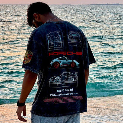 PORSCHE ACID WASH UNISEX T-SHIRT
