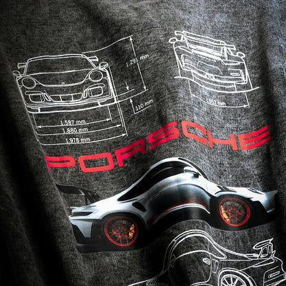 PORSCHE ACID WASH UNISEX T-SHIRT