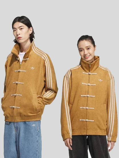 CNY-Inspired Mustard Yellow Suede Jacket – Festive Streetwear Statement