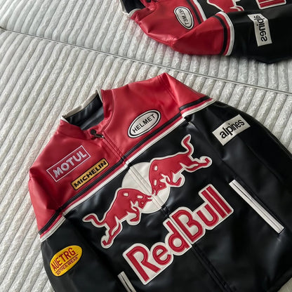 RedBull Racing Leather Jacket – Mercy Wear