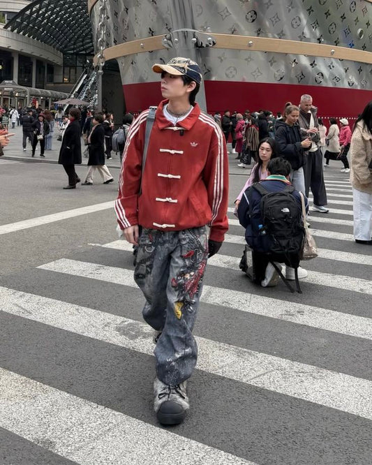 chinese new year cny jacket in premium suede fabric
