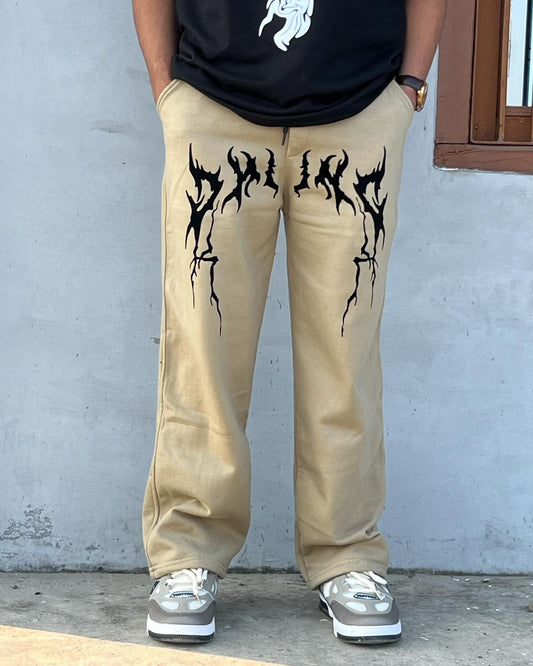 Y2K Khaki Low Rise Baggy Pants | Vintage Grunge Style for Men