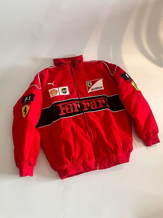 Red Ferrari F1 Racing Jacket – Unisex Streetwear Edition