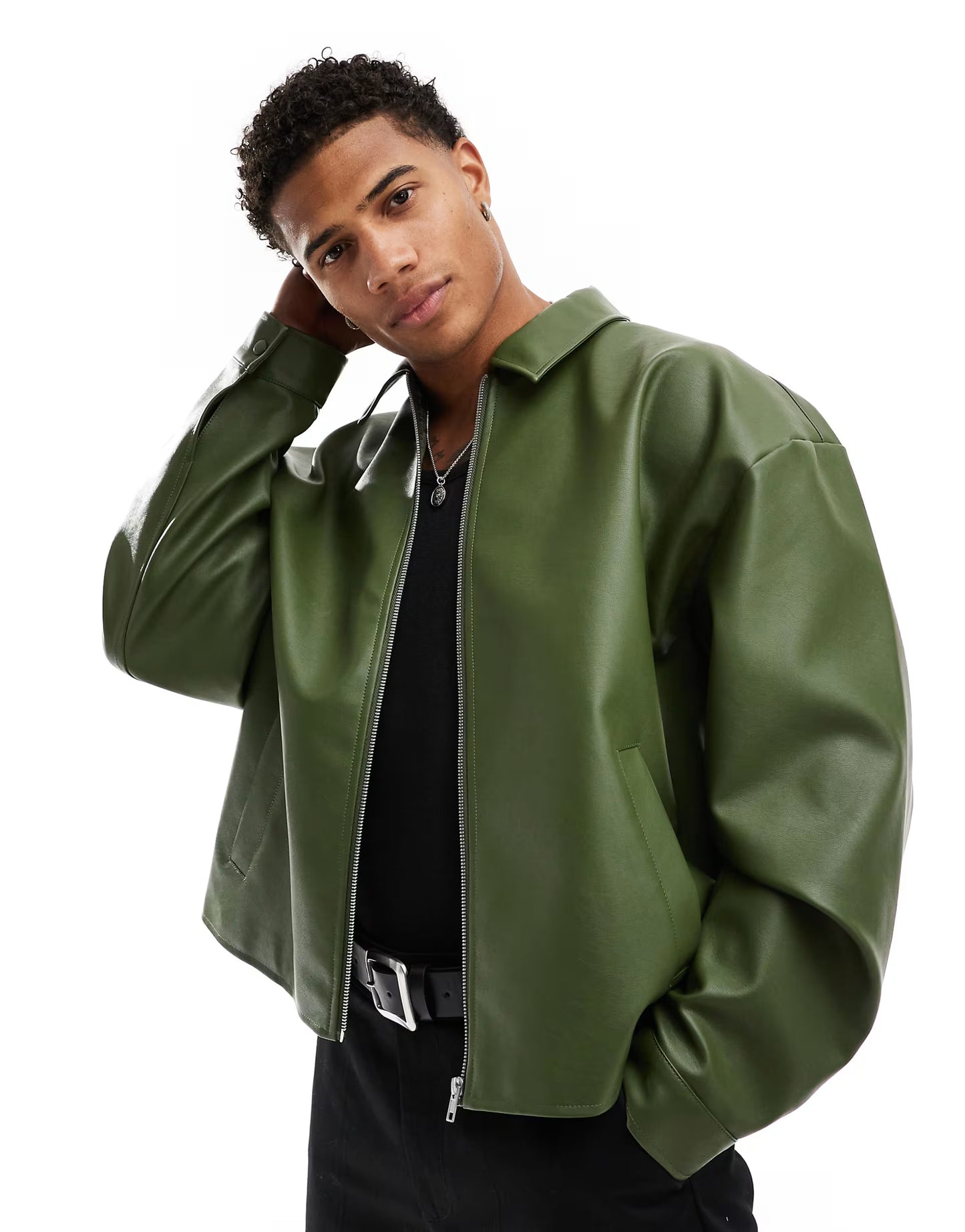 Premium Faux Leather Jacket — Multiple Colors (Black, Burgundy, Green, Beige, Brown