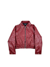 Ironbite Studded Cropped Jacket – Burgundy | Mercywear