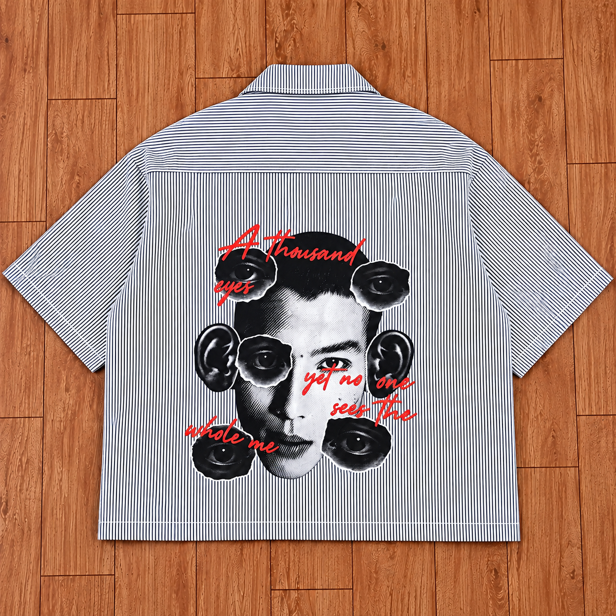 Monochrome oversized shirt with bold back artwork