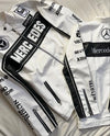 Mercedes‑Inspired Classic F1 Racing Leather Jacket – Embroidered Motorsport Elegance