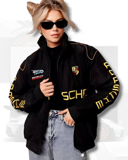 Porsche-Style Motorsport Racing Jacket – Bold Exterior, Premium Comfort