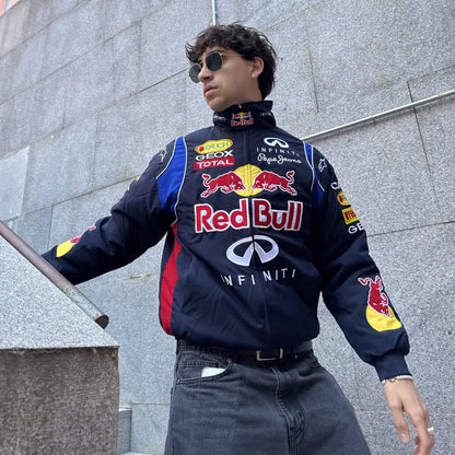 Red Bull Vintage Embroidered Jacket – Classic Motorsport Icon